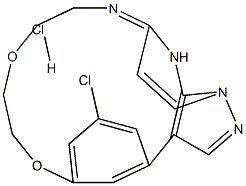 6-Chloro-10,11,14,17-tetrahydro-13H-1,16-etheno-4,8-metheno-1H-pyrazolo[3,4-g][1,14,4,6]dioxadiazacyclohexadecine hydrochloride 结构式