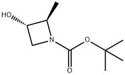 tert-butyl (2R,3S)-3-hydroxy-2-methylazetidine-1-carboxylate 结构式