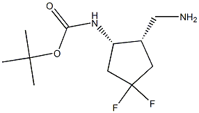 tert-butyl ((1S,2S)-2-(aminomethyl)-4,4-difluorocyclopentyl)carbamate 结构式