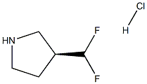 (S)-3-(difluoromethyl)pyrrolidine hydrochloride 结构式