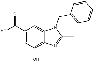 1-BENZYL-4-HYDROXY-2-METHYL-1H-BENZO[D]IMIDAZOLE-6-CARBOXYLIC ACID 结构式