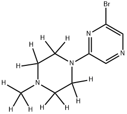 2-Bromo-6-[(N-methylpiperazin-1-yl)-d11]-pyrazine 结构式