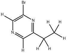 2-Bromo-6-ethylpyrazine-d7 结构式