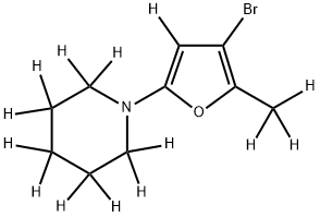 3-Bromo-2-methyl-5-(piperidino)furan-d14 结构式