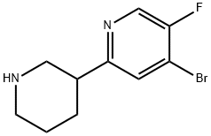 4-Bromo-3-fluoro-6-(piperidin-3-yl)pyridine 结构式