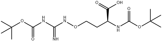 (S)-2-(BOC-氨基)-4-[(3-BOC-胍基)氧基]丁酸 结构式