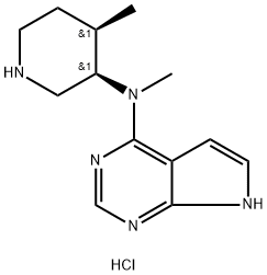 N-甲基-N-((3R,4R)-4-甲基哌啶-3-基)-7H-吡咯并[2,3-D]嘧啶-4-胺二盐酸盐 结构式