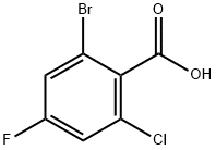 2-BROMO-6-CHLORO-4-FLUOROBENZOIC ACID 结构式