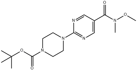 TERT-BUTYL 4-(5-(METHOXY(METHYL)CARBAMOYL)PYRIMIDIN-2-YL)PIPERAZINE-1-CARBOXYLATE 结构式