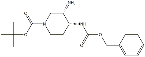 (3S,4R)-1-BOC-N4-CBZ-哌啶-3,4-二胺 结构式