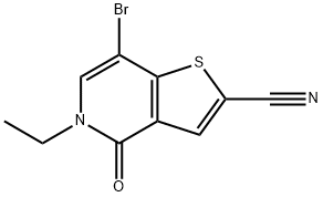7-bromo-5-ethyl-4-oxo-4,5-dihydrothieno[3,2-c]pyridine-2-carbonitrile 结构式