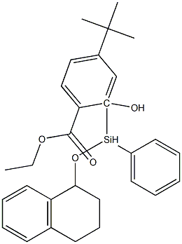 1-hydroxy-2-ethoxycarbonyl-5-t-butyldiphenylsilyloxy-1,2,3,4-tetrahydronaphthalene 结构式