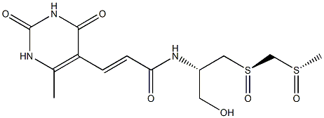 2-Propenamide, N-[(1S)-1-(hydroxymethyl)-2-[[S(R)]-[[[S(R)]-methylsulfinyl]methyl]sulfinyl]ethyl]-3-(1,2,3,4-tetrahydro-6-methyl-2,4-dioxo-5-pyrimidinyl)-, (2E)- (9CI) 结构式