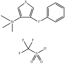 苯基[4-(三甲基硅烷基)噻吩-3-基]錪鎓三氟甲磺酸盐 结构式