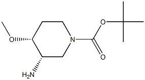 (3S,4R)-3-氨基-4-甲氧基哌啶-1-羧酸叔丁酯 结构式