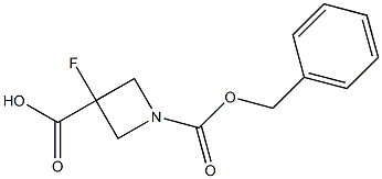 1-[(benzyloxy)carbonyl]-3-fluoroazetidine-3-carboxylic acid 结构式