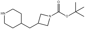 tert-butyl 3-[(piperidin-4-yl)methyl]azetidine-1-carboxylate 结构式