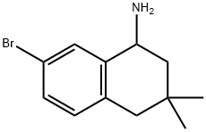 7-溴-3,3-二甲基-1,2,3,4-四氢萘-1-胺 结构式