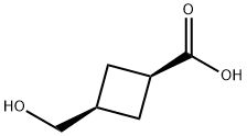 Cyclobutanecarboxylic acid, 3-(hydroxymethyl)-, cis- 结构式