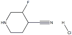 3-fluoropiperidine-4-carbonitrile hydrochloride 结构式