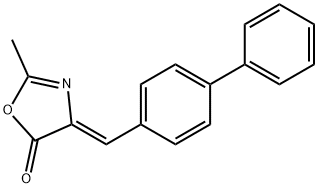 (Z)-4-([1,1'-联苯]-4-基亚甲基)-2-甲基恶唑-5(4H)-酮 结构式