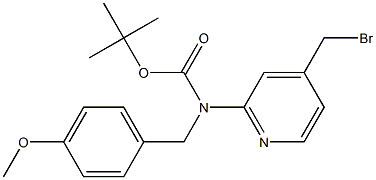 (4-Bromomethyl-pyridin-2-yl)-(4-methoxy-benzyl)-carbamic acid tert-butyl ester 结构式