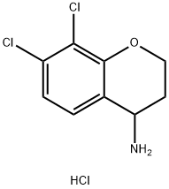 7,8-DICHLORO-3,4-DIHYDRO-2H-1-BENZOPYRAN-4-AMINE HYDROCHLORIDE 结构式