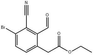 Ethyl 4-bromo-3-cyano-2-formylphenylacetate 结构式