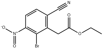 Ethyl 2-bromo-6-cyano-3-nitrophenylacetate 结构式