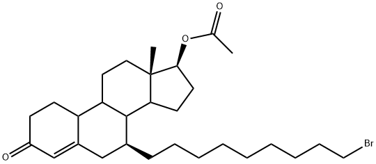 (7S,13S,17S)-7-(9-bromononyl)-13-methyl-3-oxo-2,3,6,7,8,9,10,11,12,13,14,15,16,17-tetradecahydro-1H-cyclopenta[a]phenanthren-17-yl acetate 结构式