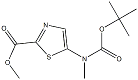 2-Thiazolecarboxylic acid, 5-[[(1,1-dimethylethoxy)carbonyl]methylamino]-, methyl ester 结构式