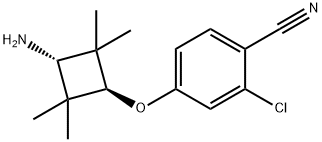 2-氯-4-[反-3-氨基-2,2,4,4-四甲基环丁氧基]苯甲腈 结构式
