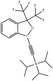 1-[2-(三异丙基硅基)乙炔基]-3,3-双(三氟甲基)-1,2-苯并碘氧杂戊环 结构式
