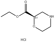 (R)-吗啉-2-甲酸乙酯盐酸盐 结构式