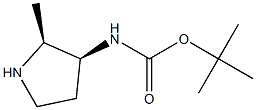 ((2S,3S)-2-甲基吡咯烷-3-基)氨基甲酸叔丁酯 结构式