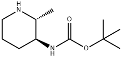 ((2R,3S)-2-甲基哌啶-3-基)氨基甲酸叔丁酯 结构式