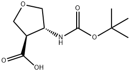 (3R,4R)-4-{[(tert-butoxy)carbonyl]amino}oxolane-3-carboxylic acid 结构式