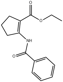 1-Cyclopentene-1-carboxylic acid, 2-(benzoylamino)-, ethyl ester 结构式