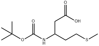 3-[(2-methylpropan-2-yl)oxycarbonylamino]-5-methylsulfanylpentanoic acid 结构式