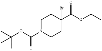 1-(叔丁基)4-乙基4-溴哌啶-1,4-二羧酸酯 结构式