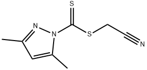 氰甲基(3,5-二甲基-1H-吡唑)-二硫代酯 结构式