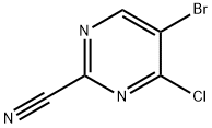 5-溴-4-氯嘧啶-2-甲腈 结构式