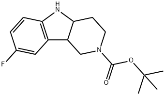 8-氟-3,4,4A,5-四氢-1H-吡啶并[4,3-B]吲哚-2(9BH)-羧酸叔丁酯 结构式