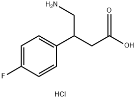 4-氨基-3-(4-氟苯基)丁酸盐酸盐 结构式