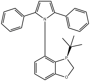[1-[(3R)-3-叔丁基-2,3-二氢-1,3-苯并氧磷杂环戊二烯-4-基]-2,5-二苯基-1H-吡咯] 结构式