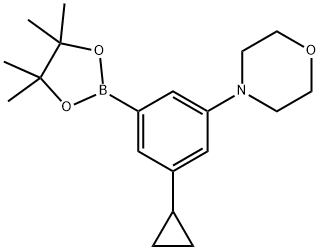 4-(3-cyclopropyl-5-(4,4,5,5-tetramethyl-1,3,2-dioxaborolan-2-yl)phenyl)morpholine 结构式