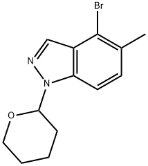 4-溴-5-甲基-1-(四氢-2H-吡喃-2-基)-1H-吲唑 结构式