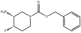 (3R,4S)-3-氨基-4-氟哌啶-1-羧酸苄酯 结构式