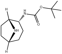 (1R,2R,5S)-8-氮杂双环[3.2.1]辛烷-2-基氨基甲酸叔丁酯 结构式