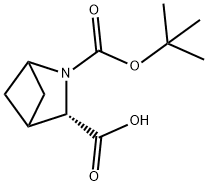 (3S)-2-[(tert-butoxy)carbonyl]-2-azabicyclo[2.1.1]hexane-3-carboxylic acid 结构式